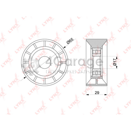 LYNXauto PB5133 Натяжной ролик поликлиновой ремень