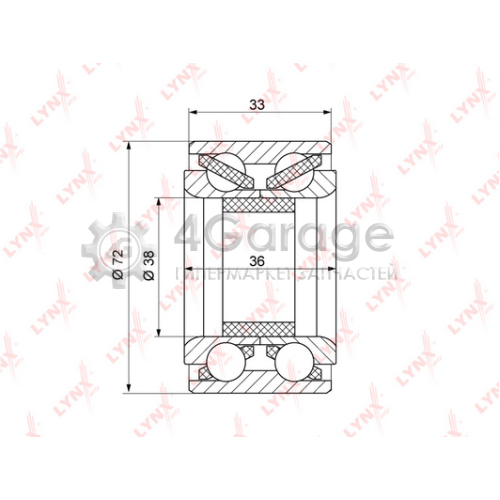 LYNXauto WB1088 Комплект подшипника ступицы колеса