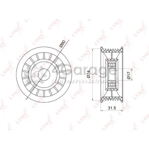 LYNXauto PB7013 Паразитный / ведущий ролик поликлиновой ремень