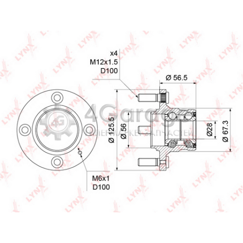 LYNXauto WH1223 Комплект подшипника ступицы колеса