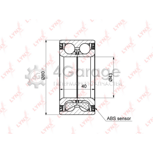 LYNXauto WB1349 Комплект подшипника ступицы колеса