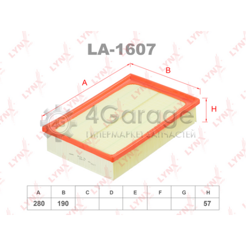 LYNXauto LA1607 Воздушный фильтр