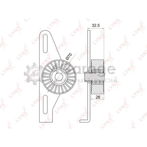 LYNXauto PB5038 Натяжной ролик поликлиновой ремень