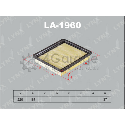 LYNXauto LA1960 Воздушный фильтр