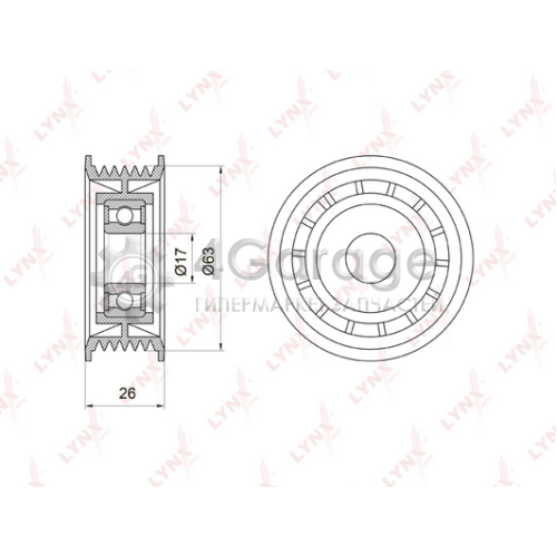 LYNXauto PB7001 Паразитный / ведущий ролик поликлиновой ремень