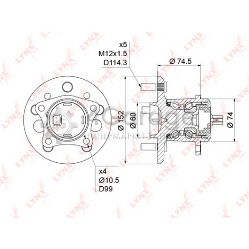 LYNXauto WH1217 Комплект подшипника ступицы колеса