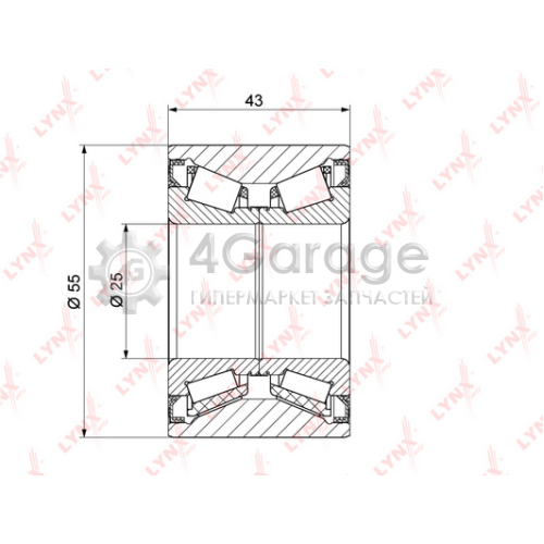 LYNXauto WB1298 Комплект подшипника ступицы колеса