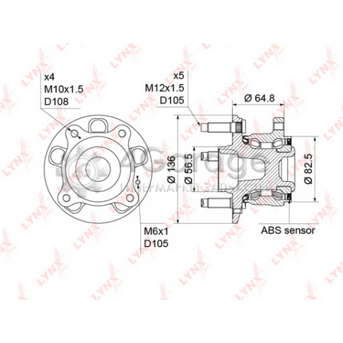 LYNXauto WH1191 Комплект подшипника ступицы колеса