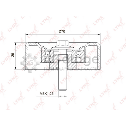 LYNXauto PB7009 Паразитный / ведущий ролик поликлиновой ремень