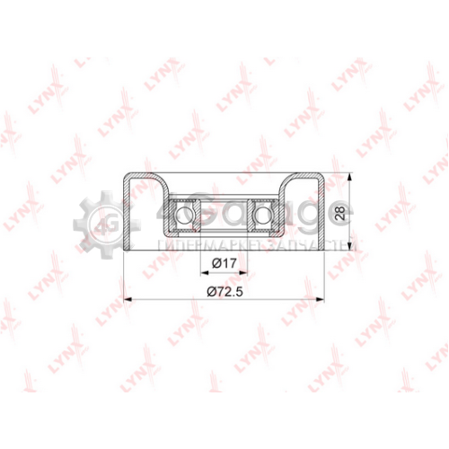 LYNXauto PB7047 Паразитный / ведущий ролик поликлиновой ремень