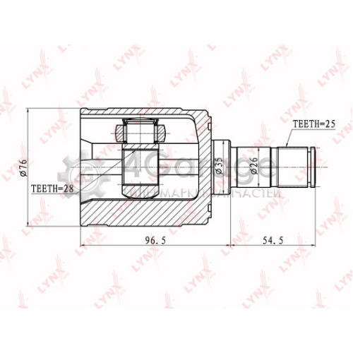 LYNXauto CI3401 Шарнирный комплект приводной вал