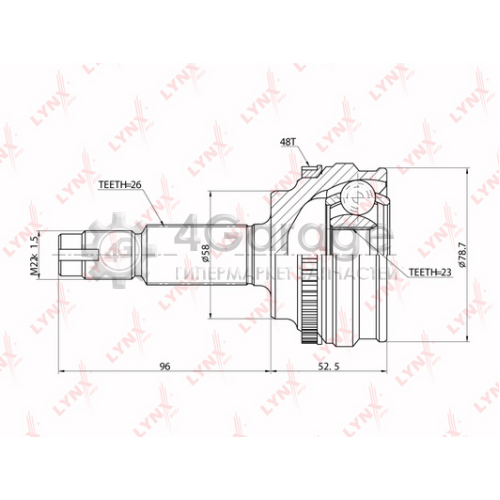 LYNXauto CO7517A ШРУС наружный подходит для TOYOTA Corolla 1.8 02 CO 7517A