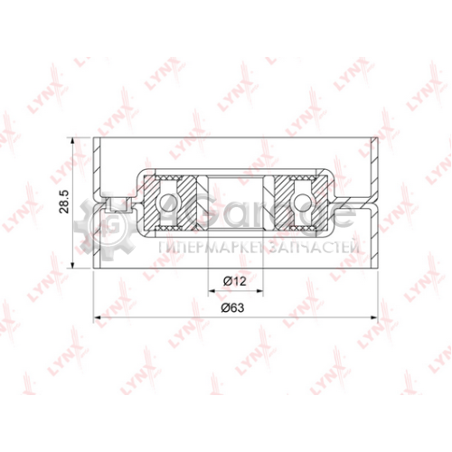 LYNXauto PB3062 Паразитный / Ведущий ролик зубчатый ремень