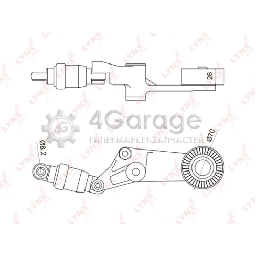 LYNXauto PT3044 Натяжитель ремня клиновой зубча