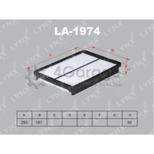 LYNXauto LA1974 Воздушный фильтр