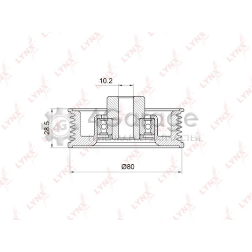 LYNXauto PB7035 Паразитный / ведущий ролик поликлиновой ремень