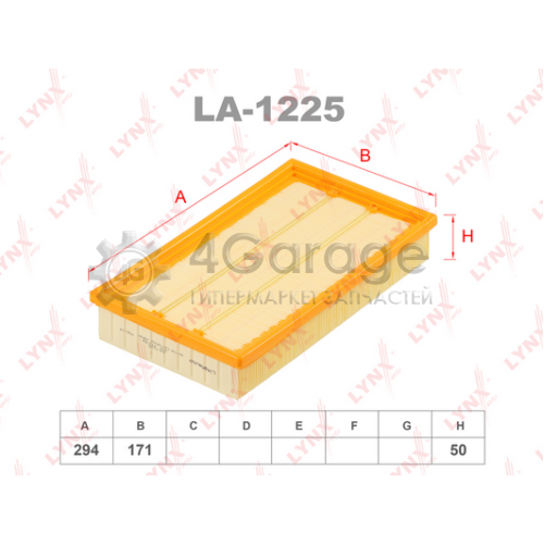 LYNXauto LA1225 Воздушный фильтр