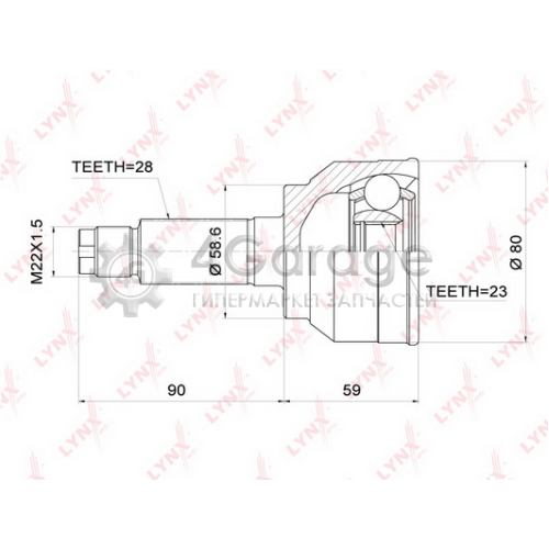 LYNXauto CO3699 ШРУС наружный подходит для MAZDA 3(BK) 2.0 2.3T 03 09 CO 3699