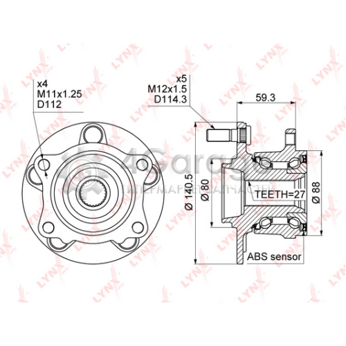 LYNXauto WH1108 Комплект подшипника ступицы колеса