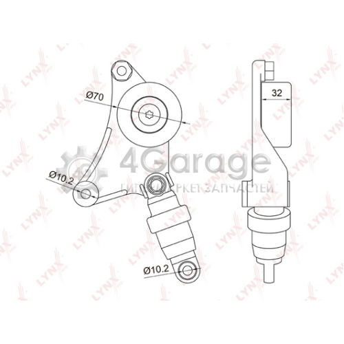 LYNXauto PT3043 Натяжитель ремня клиновой зубча