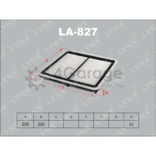 LYNXauto LA827 Воздушный фильтр