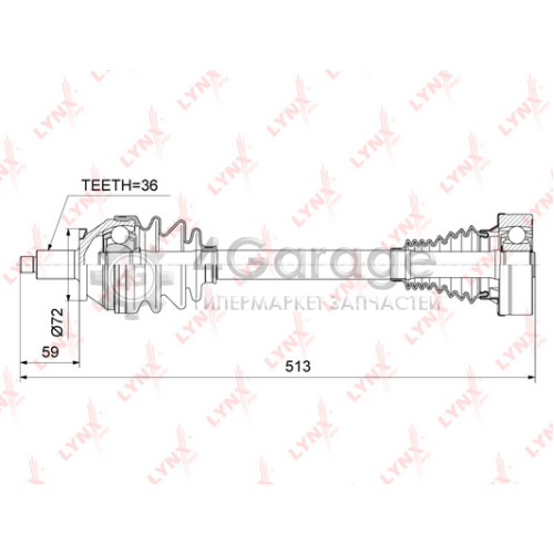 LYNXauto CD1024 Привод в сборе L подходит для SKODA Fabia III 1.2 1.6 14 VW Polo 1.2 1.6 09 CD 1024