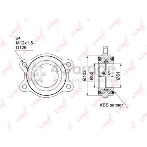 LYNXauto WB1002 Комплект подшипника ступицы колеса