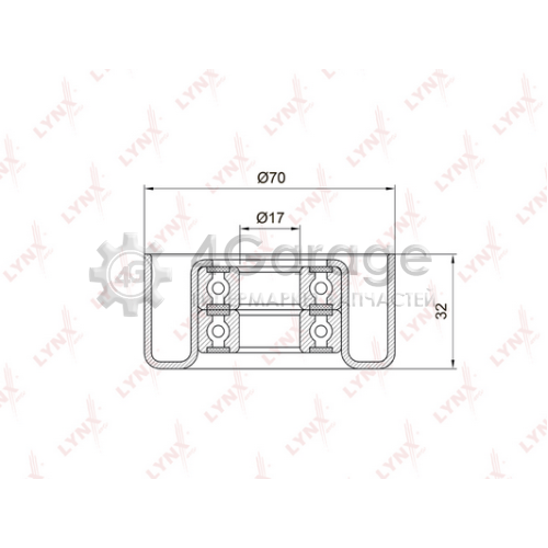 LYNXauto PB5029 Натяжной ролик поликлиновой ремень