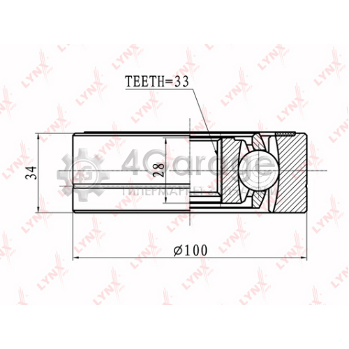 LYNXauto CI8008 ШРУС внутренний подходит для AUDI A4 1.8 2.8 95 00 / 80 2.0 2.8 92 94/A3 1.8 1.9TD 96/1.4T 3.2 03/ SKODA Fabia 1.6 07/Octavia 1.8T 2.0 99/1.4T 2.0 04/Superb 1.4T 1.9TD 08 VW Golf I CI 8008