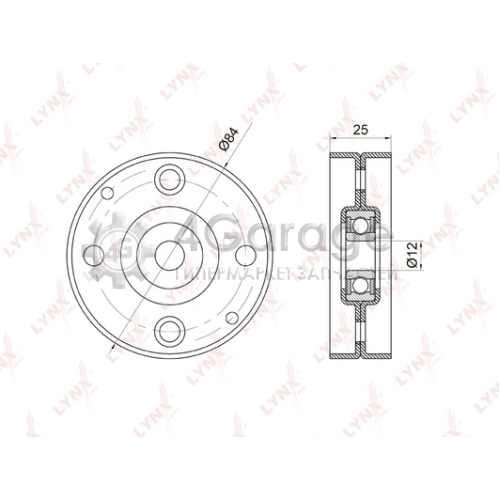 LYNXauto PB5014 Натяжной ролик поликлиновой ремень