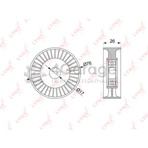 LYNXauto PB5207 Натяжной ролик поликлиновой ремень