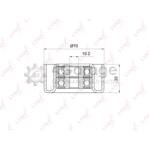 LYNXauto PB7033 Паразитный / ведущий ролик поликлиновой ремень