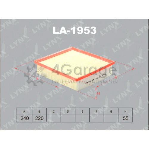 LYNXauto LA1953 Воздушный фильтр