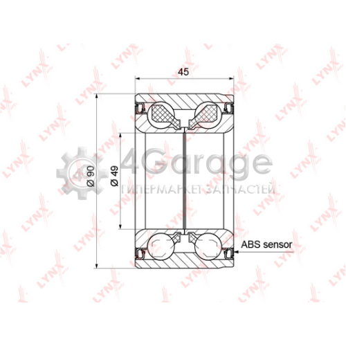 LYNXauto WB1182 Комплект подшипника ступицы колеса