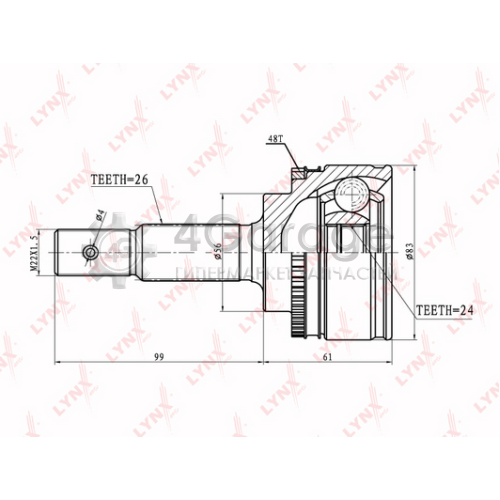LYNXauto CO7504A ШРУС наруж. ком/кт