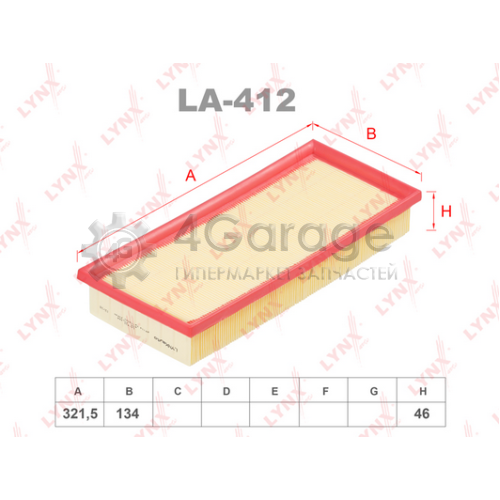 LYNXauto LA412 Воздушный фильтр