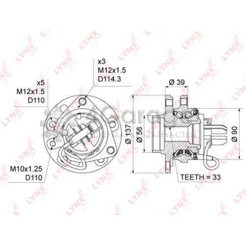 LYNXauto WH1314 Комплект подшипника ступицы колеса