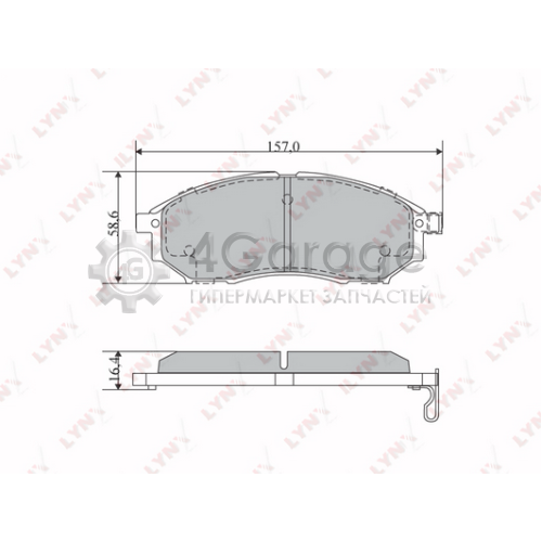 LYNXauto BD5725 Комплект тормозных колодок дисковый тормоз