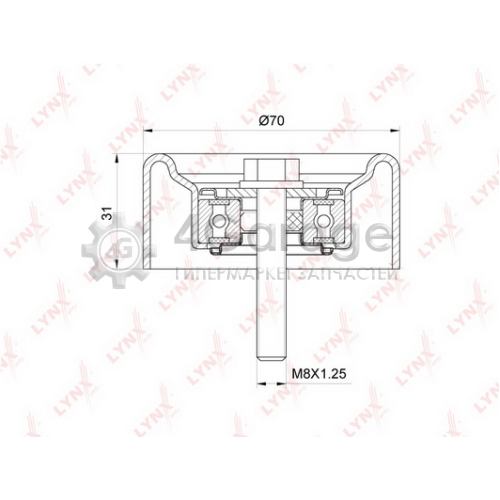 LYNXauto PB7205 Паразитный / ведущий ролик поликлиновой ремень