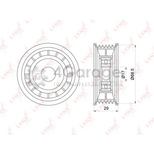 LYNXauto PB5227 Натяжной ролик поликлиновой ремень