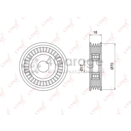 LYNXauto PB5023 Натяжной ролик поликлиновой ремень