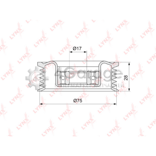 LYNXauto PB5144 Натяжной ролик поликлиновой ремень