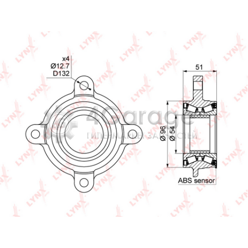 LYNXauto WB1028 Комплект подшипника ступицы колеса