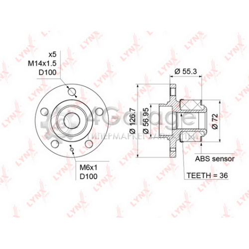 LYNXauto WH1197 Комплект подшипника ступицы колеса