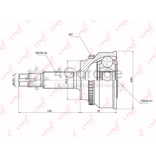 LYNXauto CO7522A ШРУС наруж. ком/кт