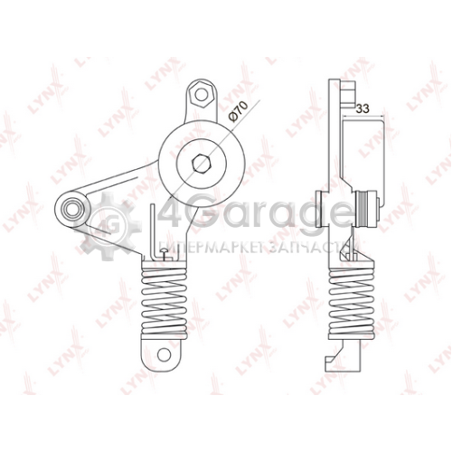 LYNXauto PT3045 Натяжитель ремня клиновой зубча