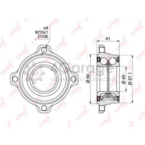 LYNXauto WB1005 Комплект подшипника ступицы колеса