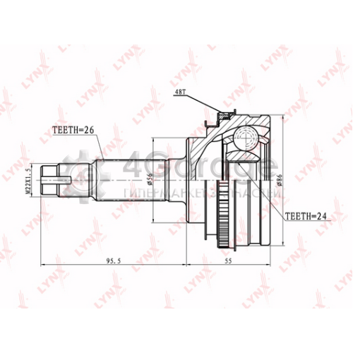 LYNXauto CO7509A ШРУС наруж. ком/кт