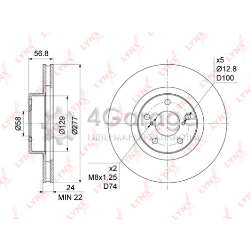 LYNXauto BN1127 Тормозной диск