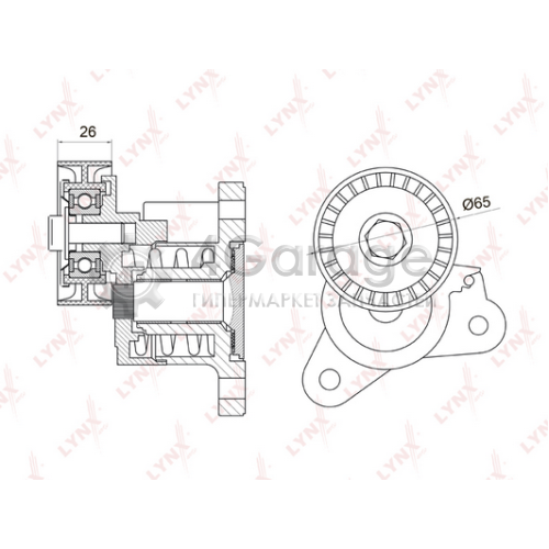 LYNXauto PT3022 Натяжитель ремня клиновой зубча